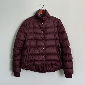 Kit and Ace 90% Down Puffer Jacket Removeable Bib in Merlot Burgundy Size S